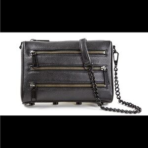 Rebecca Minkoff NIB Mini 5 Zip Crossbody Bag; Black